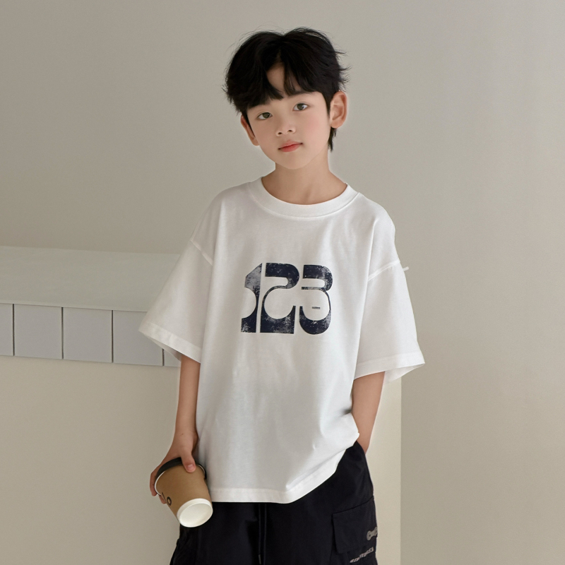 Tricou băieți cu mânecă scurtă din bumbac, vară ușoară, model 2026, top casual pentru copii