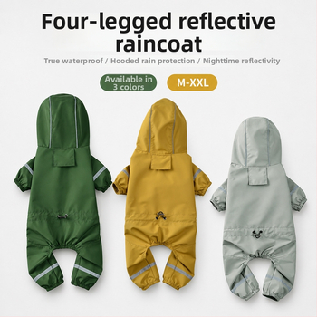 Palton impermeabil cu glugă reflectorizant pentru câini mici (Teddy, Bichon, Corgi, Schnauzer)