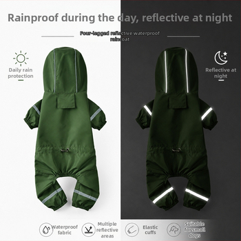 Palton impermeabil cu glugă reflectorizant pentru câini mici (Teddy, Bichon, Corgi, Schnauzer)