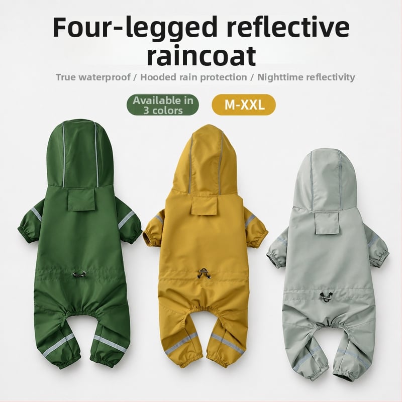 Palton impermeabil cu glugă reflectorizant pentru câini mici (Teddy, Bichon, Corgi, Schnauzer)