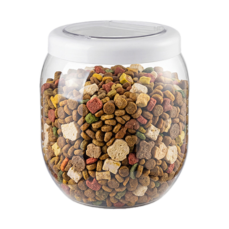 Container transparent pentru hrana animalelor, rezistent la umezeală, capacitate mare pentru pisici și câini, depozitare anti-oxidantă pentru hrană liofilizată