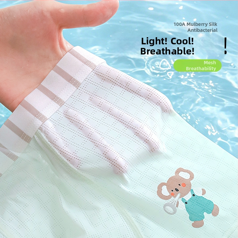 Boxeri pentru copii, băieți, din Ice Silk, plasă de vară respirabilă, subțiri, antibacterieni