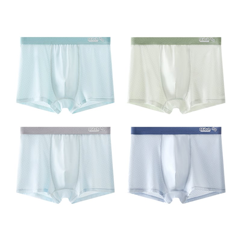 Boxeri pentru băieți adolescenți, din ice silk, vară, subțiri, respirabili, cu plasă