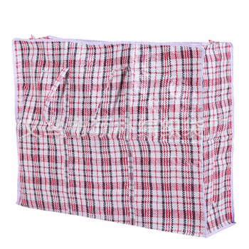 Sacosa de depozitare din PP țesută, extra mare, pentru mutări și bagaje, roșu, alb și albastru, textură piele de șarpe, dimensiuni 80×60×20 cm