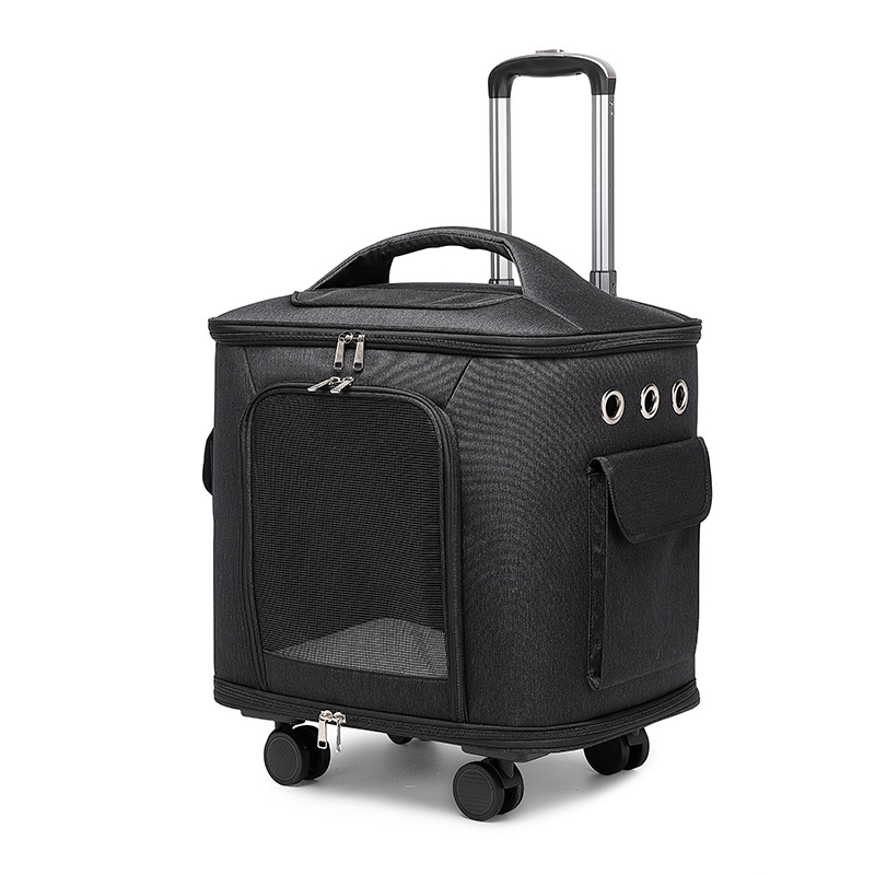 În stoc: Geantă de transport pentru animale de companie cu role, portabilă pentru pisici, direct de la fabrică, personalizabilă, la distribuție en gros