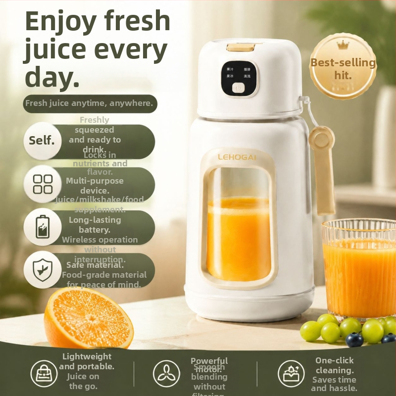 Juicer portabil cu funcție de zdrobire a gheții, compact pentru uz casnic și în aer liber, pahar de suc din fructe