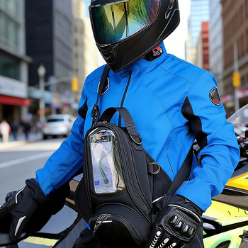 Geantă magnetică pentru rezervorul motocicletei, impermeabilă, cu capacitate mare, buzunar cu ecran tactil pentru telefon, echipament outdoor