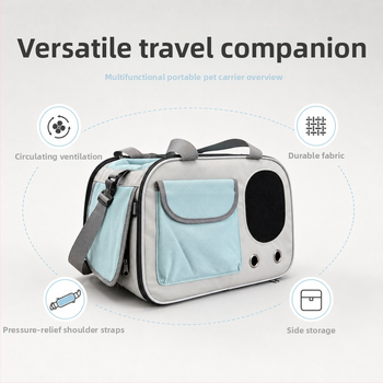 Geantă de purtare pentru pisici, respirabilă, pliabilă, crossbody, cu capacitate mare, pentru pisici până la 5 kg, 43×28×25 cm, Oxford