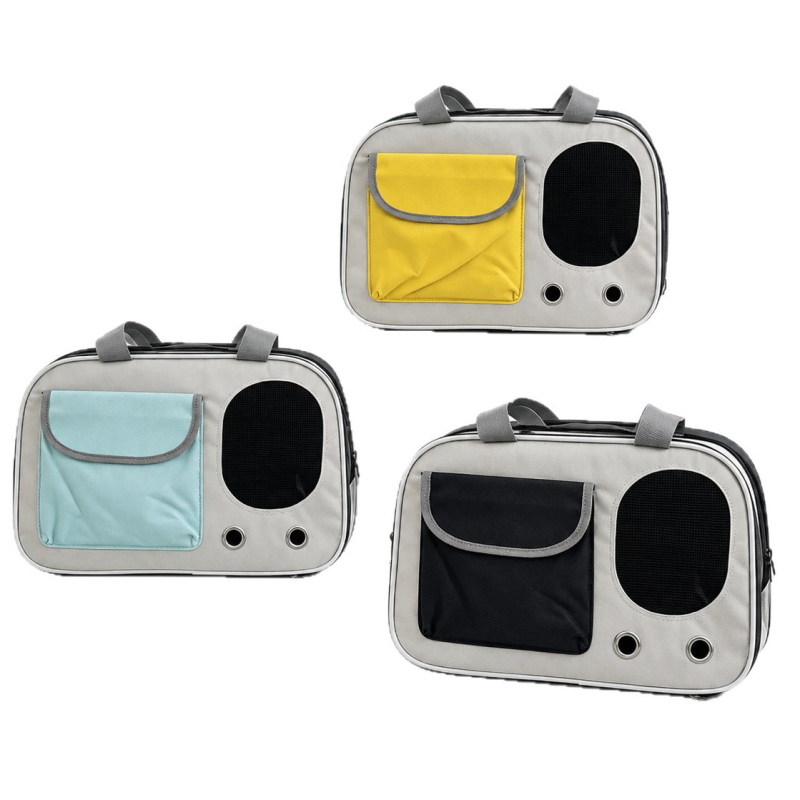 Geantă de purtare pentru pisici, respirabilă, pliabilă, crossbody, cu capacitate mare, pentru pisici până la 5 kg, 43×28×25 cm, Oxford