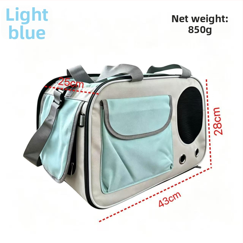 Geantă de purtare pentru pisici, respirabilă, pliabilă, crossbody, cu capacitate mare, pentru pisici până la 5 kg, 43×28×25 cm, Oxford