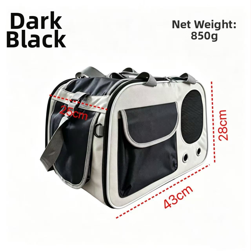 Geantă de purtare pentru pisici, respirabilă, pliabilă, crossbody, cu capacitate mare, pentru pisici până la 5 kg, 43×28×25 cm, Oxford
