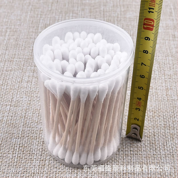 Cutie rotundă albă din PP pentru bețișoare de bumbac, dimensiuni 56x56x83 mm, diametru interior 52x79 mm, ambalaj pentru 100 bețișoare subțiri
