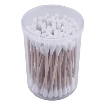Cutie rotundă albă din PP pentru bețișoare de bumbac, dimensiuni 56x56x83 mm, diametru interior 52x79 mm, ambalaj pentru 100 bețișoare subțiri