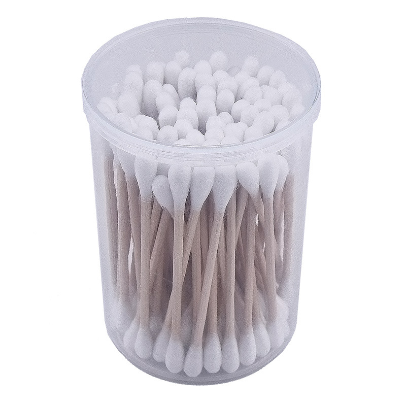 Cutie rotundă albă din PP pentru bețișoare de bumbac, dimensiuni 56x56x83 mm, diametru interior 52x79 mm, ambalaj pentru 100 bețișoare subțiri