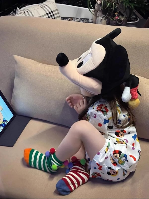 Set de pijamale de vară pentru copii, design 3D cartoon, tricou cu guler rotund și mâneci scurte, pantaloni scurți, unisex