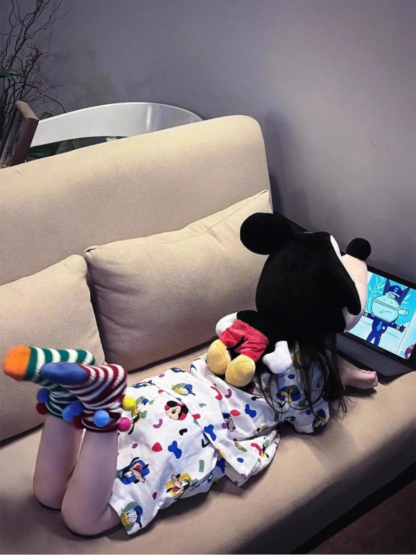 Set de pijamale de vară pentru copii, design 3D cartoon, tricou cu guler rotund și mâneci scurte, pantaloni scurți, unisex