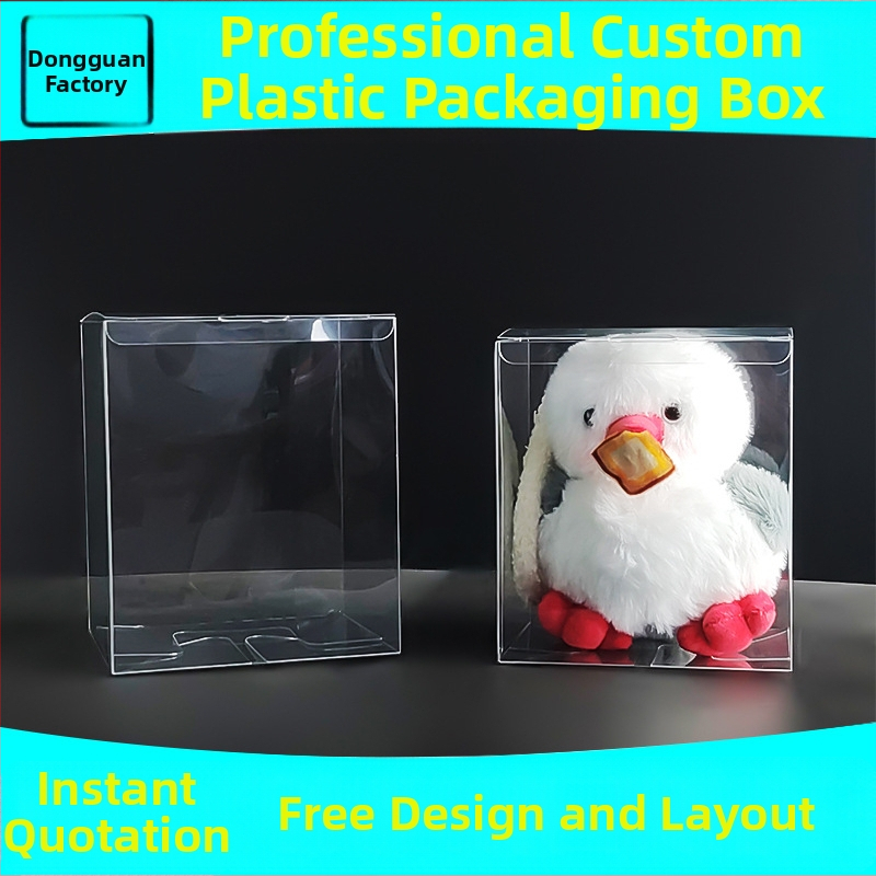 Cutie de ambalaj transparentă pentru păpuși din PET, imprimare color PVC, formă pătrată