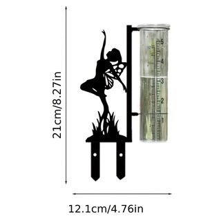 Figură metalică pentru grădină, siluetă de animal și măsurător de ploaie, suport decorativ pentru grădină