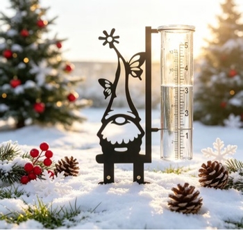 Figură metalică pentru grădină, siluetă de animal și măsurător de ploaie, suport decorativ pentru grădină