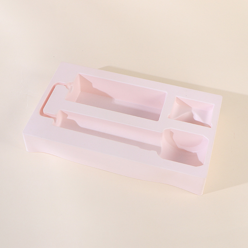 Cutie de ambalaj pentru cosmetice cu tavă interioară velurată, din PVC și PET