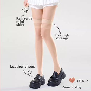 Șosete până la coapsă pentru femei, culoare pielii, transparente și sexy, alungesc picioarele, rezistente la agățare, durabile, antiderapante, ultra-subțiri, pentru primăvară-vară