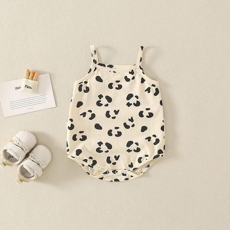 Rompă de vară pentru nou-născuți — unisex din bumbac, salopetă cu bretele, fără mâneci, super drăguț outfit pentru bebeluși