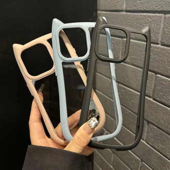 Carcasă din silicon cu urechi de pisică pentru iPhone 16 Pro Max – Transparentă, rezistentă la căderi
