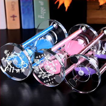 Ornament decorativ ceas cu nisip din cristal, pentru sufragerie, masă de birou și vitrină de vin, din sticlă