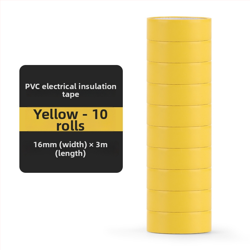 Bandă izolatoare electrică PVC, ignifugă și rezistentă la umezeală, cu aderență înaltă, 16 mm × 3 m, cu o singură față.