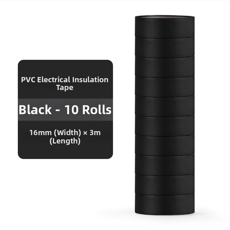 Bandă izolatoare electrică PVC, ignifugă și rezistentă la umezeală, cu aderență înaltă, 16 mm × 3 m, cu o singură față.