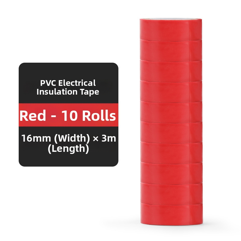 Bandă izolatoare electrică PVC, ignifugă și rezistentă la umezeală, cu aderență înaltă, 16 mm × 3 m, cu o singură față.