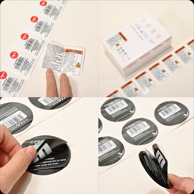 Etichete autocolante personalizabile pe rolă de film PVC transparent lucios, imprimare color