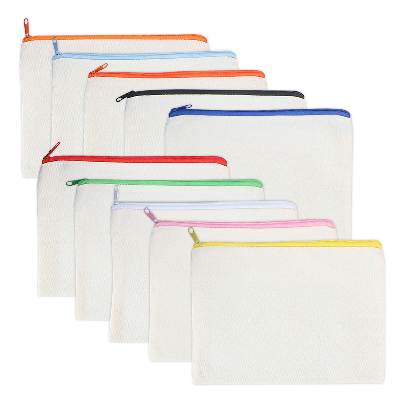 Penar din pânză cu fermoar, gentuță de machiaj, spațiu gol pentru personalizarea cu logo, organizator robust de rechizite școlare
