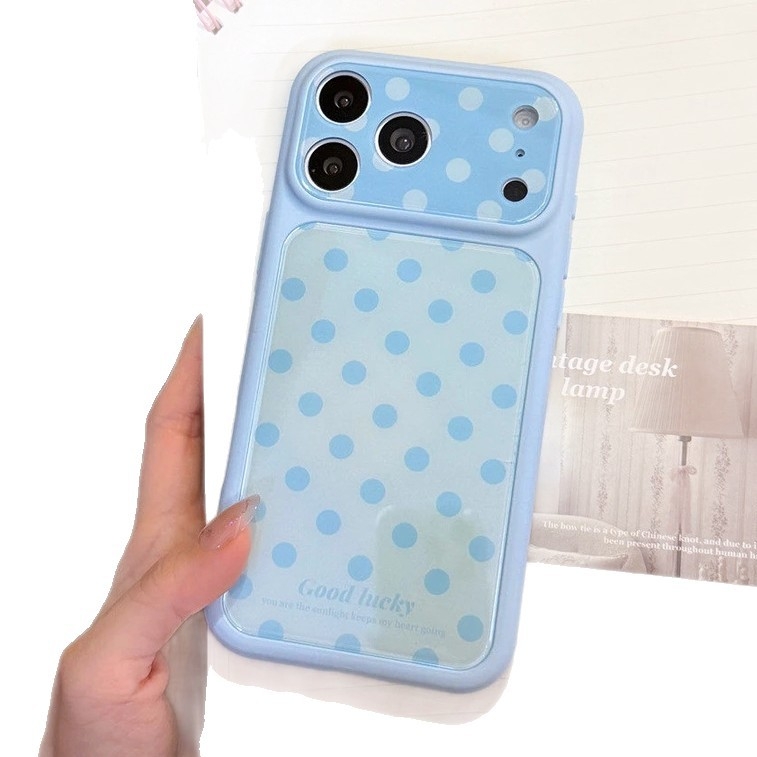 Husă în stil coreean cu buline pentru iPhone 17 Pro Max, husă 2-in-1, set 13/12