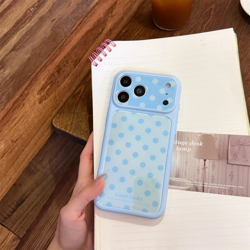 Husă în stil coreean cu buline pentru iPhone 17 Pro Max, husă 2-in-1, set 13/12