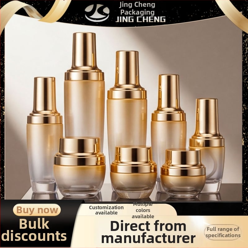 Sticlă de sticlă cosmetică personalizată de 30 ml — pentru ser, loțiune sau cremă, recipient negru mic cu pompă și duză spray