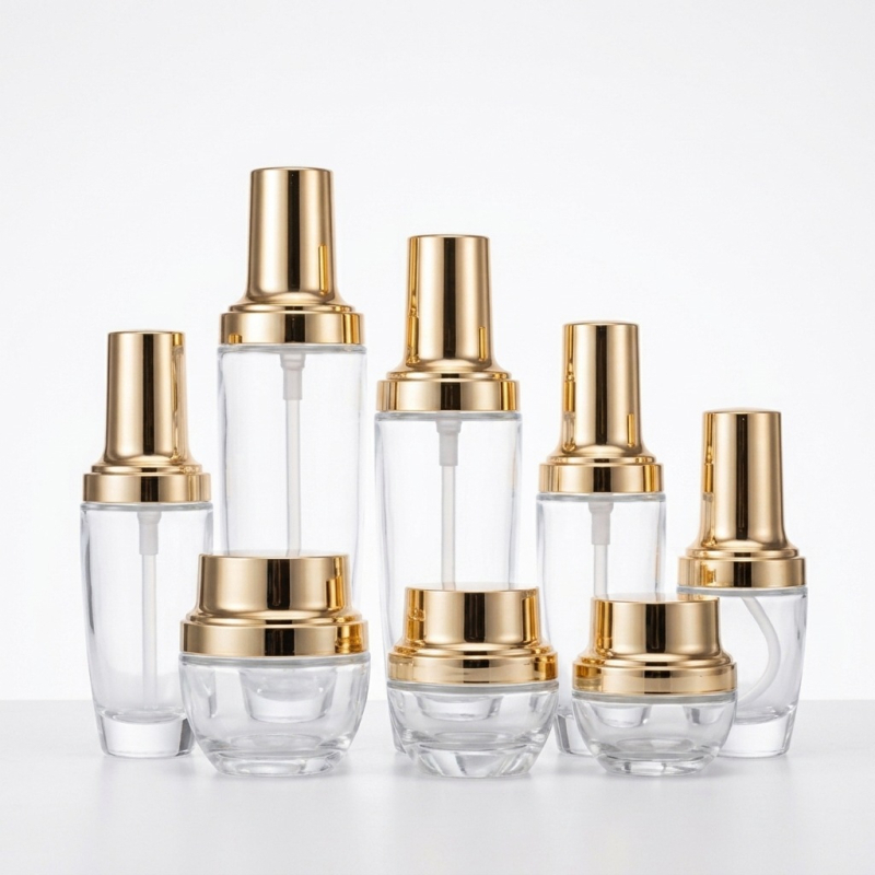 Sticlă de sticlă cosmetică personalizată de 30 ml — pentru ser, loțiune sau cremă, recipient negru mic cu pompă și duză spray