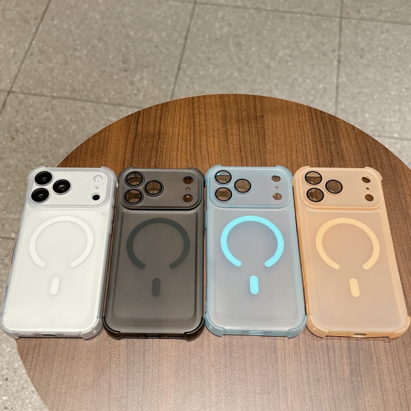 Husa magnetică cu airbag la patru colțuri, antișoc, finisaj mat pentru iPhone 17 Pro Max și iPhone 16