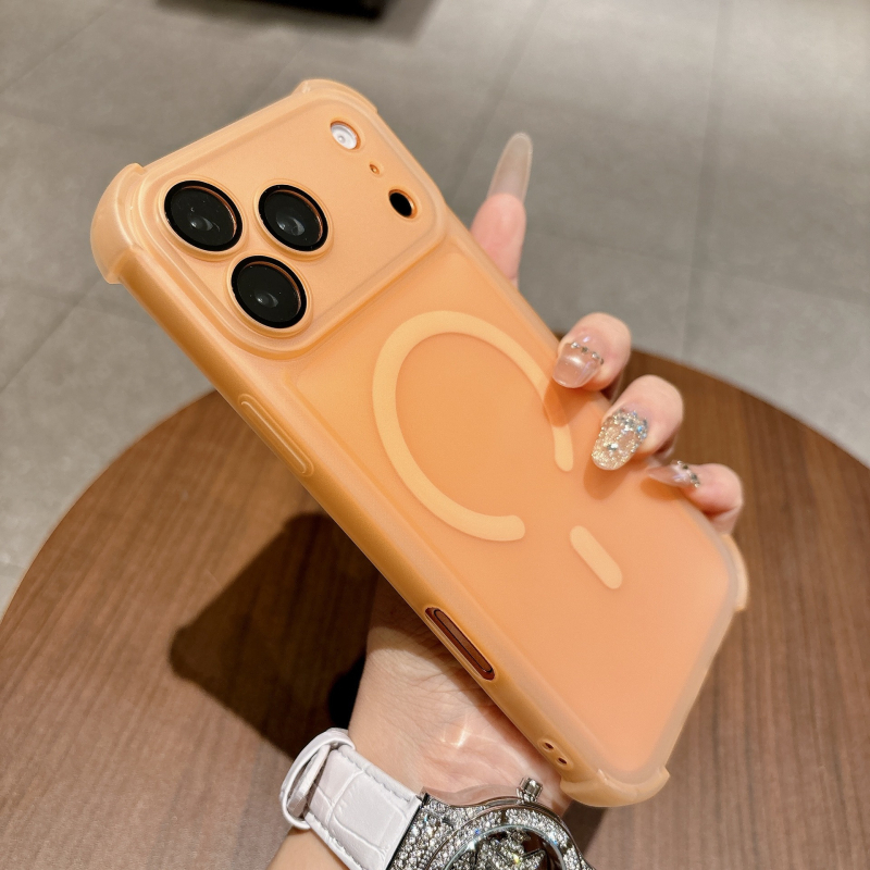 Husa magnetică cu airbag la patru colțuri, antișoc, finisaj mat pentru iPhone 17 Pro Max și iPhone 16