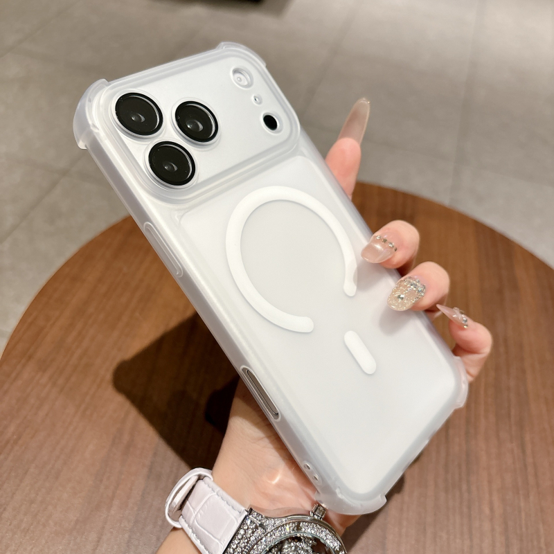 Husa magnetică cu airbag la patru colțuri, antișoc, finisaj mat pentru iPhone 17 Pro Max și iPhone 16