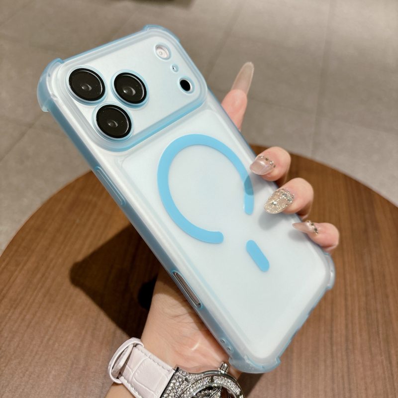 Husa magnetică cu airbag la patru colțuri, antișoc, finisaj mat pentru iPhone 17 Pro Max și iPhone 16