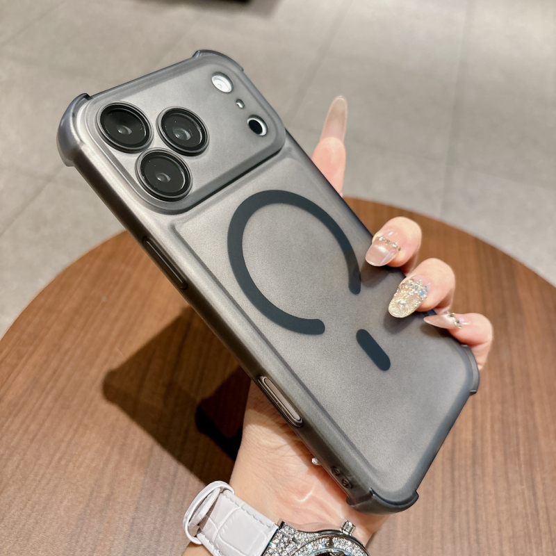 Husa magnetică cu airbag la patru colțuri, antișoc, finisaj mat pentru iPhone 17 Pro Max și iPhone 16