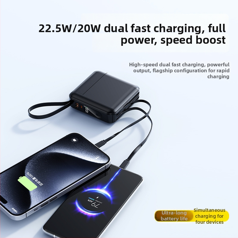 Power Bank 20000mAh cu încărcare rapidă de 22,5W și priză AC încorporată – încărcător portabil de capacitate mare