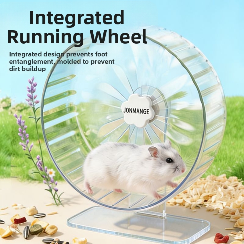 Roată mare pentru hamster, 26 cm, cu sârmă aurie și suport