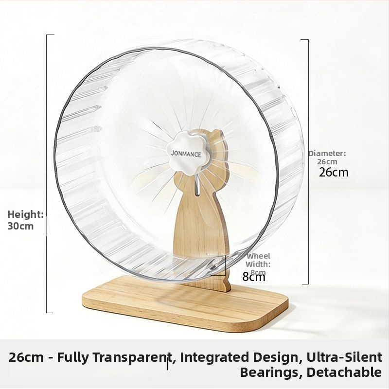 Roată mare pentru hamster, 26 cm, cu sârmă aurie și suport