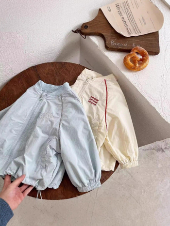 Jachetă ușoară pentru copii, primăvară-toamnă, cu fermoar, guler înalt, protecție UV, broderie cu litere, mâneci lungi, unisex