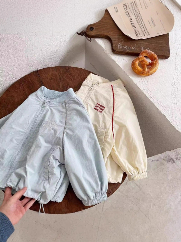 Jachetă ușoară pentru copii, primăvară-toamnă, cu fermoar, guler înalt, protecție UV, broderie cu litere, mâneci lungi, unisex