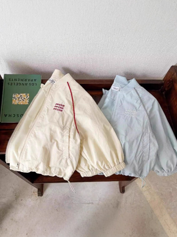 Jachetă ușoară pentru copii, primăvară-toamnă, cu fermoar, guler înalt, protecție UV, broderie cu litere, mâneci lungi, unisex