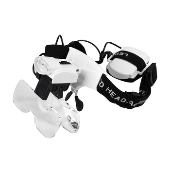 Lupa de citit LED montată pe cap, lentile HD multiple, pentru repararea ceasurilor, model 9892C2