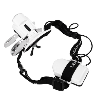 Lupa de citit LED montată pe cap, lentile HD multiple, pentru repararea ceasurilor, model 9892C2